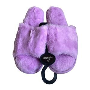Epic Step Purple Fuzzy Slippers Size 9 NEW